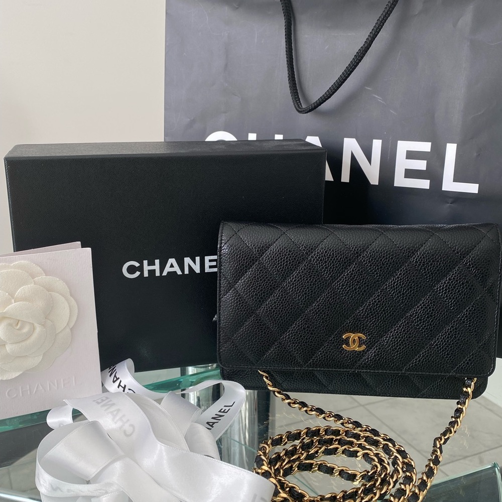 Sold Sold Sold Chanel WOC Black caviar with gold hardware